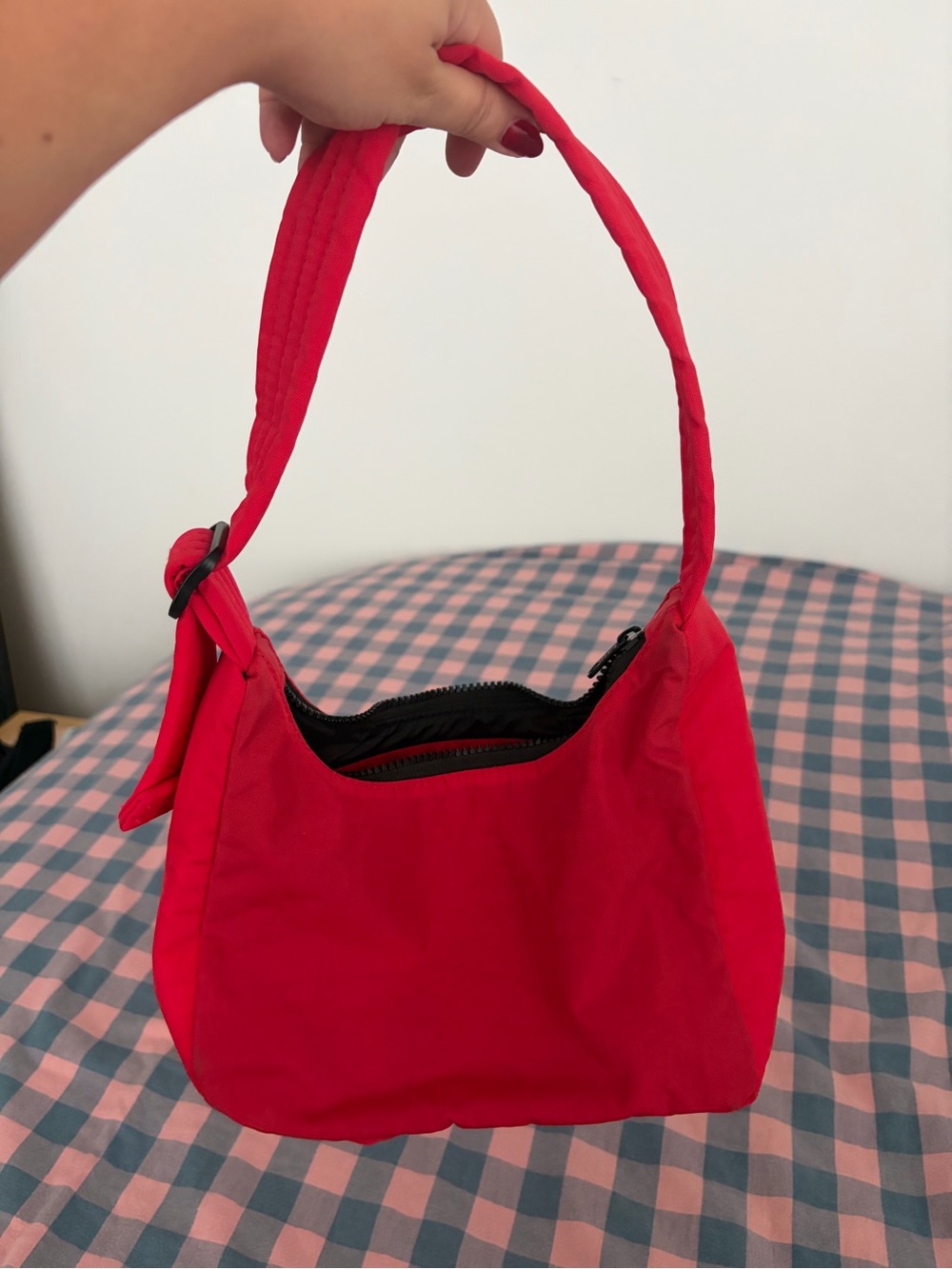 BAGGU Red Quilted-Style Shoulder Bag